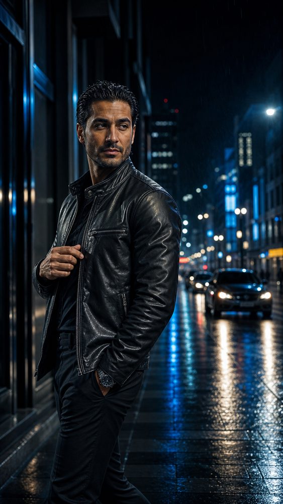 Cinematic street campaign portrait generated from the framework builder